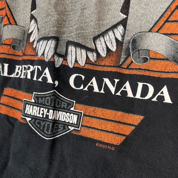 Vintage Y2K 2007 Harley Davidson Long Sleeve T Shirt Edmonton Size Large - Picture 4 of 9